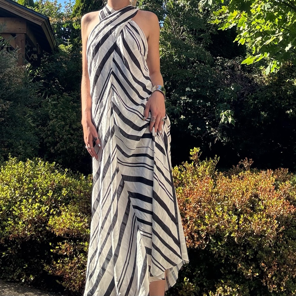 Navy and White long summer dress